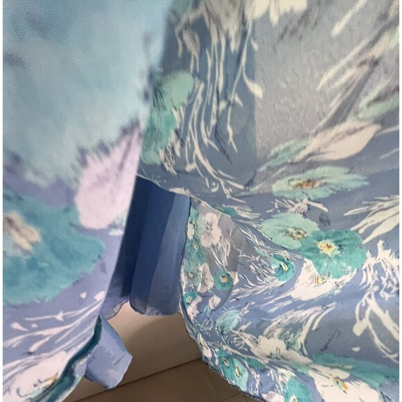 Appleseed’s Blue Floral Print Skirt Size 14 Elastic Waist Vintage Lined - Picture 7 of 7